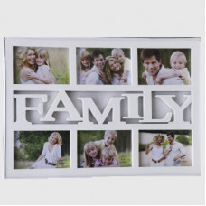 рамка 10*15 пластик Колаж (6 рамок, FAMILY)(біла)(18) 35*50 см