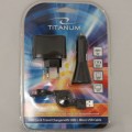 Зарядное устройство Titanum TZ106, Car & Traveler Charger (AC/DC/USB/MicroUSB,0.8 A, рулетка)