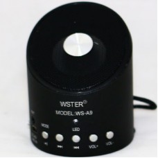 Портативные колонки WSTER  WS-A9  (3W, FM, micro USB, USB, 3.5 mm,  акумм.) black