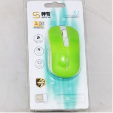 Мыша Shen Nu S2, (безпроводная, 2.4 Ghz, 1000dpi, 3 кн., 1*AA) USB, Green-white