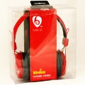 Наушники Vykon V8-2 (Bluetooth, FM+MP3 player)(картонная коробка) red