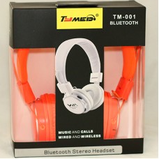 Наушники Tymed TM-001 (Bluetooth, FM+MP3 player)(картонная коробка) orange