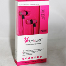 Наушники +микрофон Celebrat S-30  (гарнитура, картонная коробка) pink