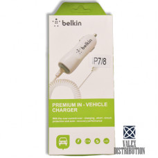 АЗУ Belkin (2,1 A, 1*USB, встроеный кабель Iphone 5)(коробка) white