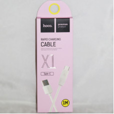 Кабель Hoco X1 Rapid Type-C to USB 2.0 AF, 3 A, 1m, (коробка) white