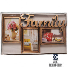 рамка 10*15 пластик Колаж (3 рамки, Family)(бронза, 25*40см)(48)
