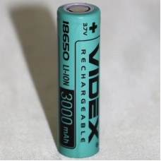 ак. Videx 18650 Li-Ion (3000 mAh, 3.7V, з клемним виступом)(50)(600)