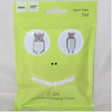Кабель Hoco X13 Type C to USB 2.0 AF, 2,4 А, 1m, (пакет) white