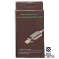 Кабель магнитный Clip-On Lightning to USB 2.0 AM (папа) 1m, (тканевая оплетка) silver