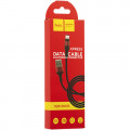 Кабель Hoco X26 Xpress Charging Lightning to USB 2.0 AF, 1m, (тканинне обплетенн)(коробка) black-red