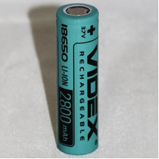 ак. Videx 18650 Li-Ion (2800 mAh, 3.7V, з клемним виступом)(50)(600)