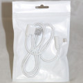 Кабель Lightning to USB 2.0 AF (папа) 1m (тканевая оплетка, 90°)(пакет) white