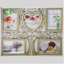 рамка 10*15 пластик Колаж (5 рамок, Серце, дерево)(шампань)(24) 42*34 см рамка 10*15 пластик Колаж (5 рамок, Серце, дерево)(шампань)(24) 42*34 см