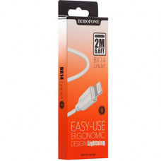Кабель Borofone BX14 Lightning to USB 2.0 AF, 2m, (коробка) white