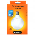 LED лампа VIDEX G95e, 15W/150W, 220V, 4100K, E27 (20)