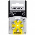 бат. Videx ZA10 (PR70) *6 (для слухових апаратів)(60)600)(3000) blister