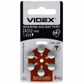 бат. Videx ZA312 (PR41) *6 (для слухових апаратів)(60)(600) blister