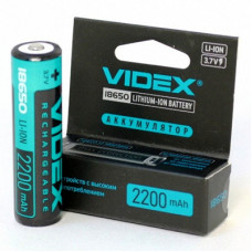 ак. Videx 18650 (2200 mAh, 3.7V)(з захистом)(20)(160) color box