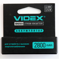 ак. Videx 18650 (2800 mAh, 3.7V)(з захистом)(20)(160) color box