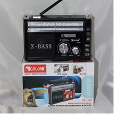 Радіо Golon RX-381 (MP3,3W, microSD, USB, LED ліхтар, 220V, 2*R20)(36) black