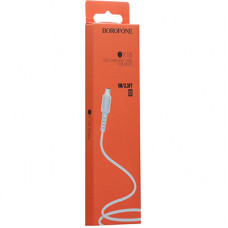 Кабель Borofone BX16 microUSB to USB 2.0 AF, 1m, (коробка) white