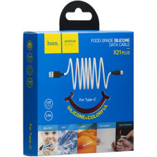 Кабель Hoco X21 Silicone Type-C to USB 2.0 AF, 1m, (коробка) black-red