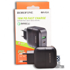МЗП Borofone BA46A PD QC3.0 (18 W, 1*USB+ Type-C роз'єм)(коробка) black