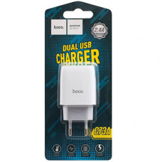 МЗП Hoco C73A Glorious (2,4 A, 12W, 2*USB) blister, white