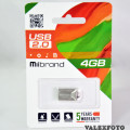 Mibrand Hawk mini USB Flash 4 Gb USB 2.0 Metal Silver