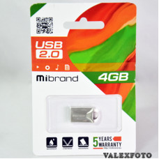 Mibrand Hawk mini USB Flash 4 Gb USB 2.0 Metal Silver