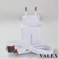 МЗП Borofone BA21A QC 3.0 (18 W,3 A, 1*USB, кабель MicroUSB)(коробка) white