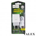 СЗУ Hoco C73A (2,1 A, 2*USB, кабель Lightning) blister, white