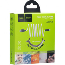 Кабель Hoco X21 Plus Silicone Lightning to USB 2.0 AF, 1m, (коробка) black-white
