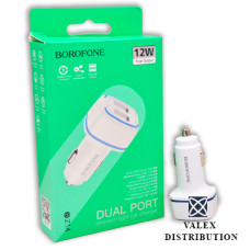 АЗП Borofone BZ14 (2,4 A, 2*USB, 12W)(коробка) white