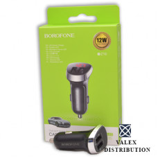 АЗП Borofone BZ15 (2,4 A, 2*USB, цифровий дисплей, 12W)(коробка) black