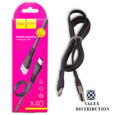 Кабель Hoco X40 Noah Type-C to USB 2.0 AF, 1m, (коробка) black