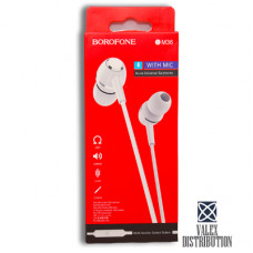 Навушники +мікрофон Borofone BM36 Acura (гарнітура, картонна коробка), white