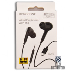 Навушники +мікрофон  Borofone BM30 Pro (гарнітура, картонна коробка, роз'єм Type-C) black