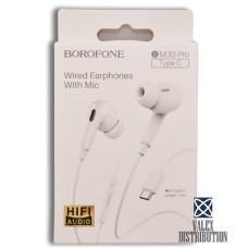 Навушники +мікрофон  Borofone BM30 Pro (гарнітура, картонна коробка, роз'єм Type-C) white