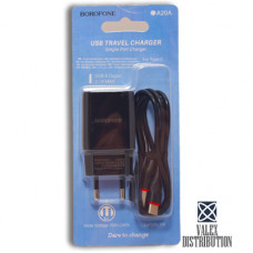 МЗП Borofone BA20A (2,1 A, 1*USB, кабель Type-C) black, blister