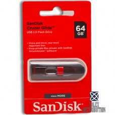 SanDisk Cruzer Glide USB Flash 64 Gb (16 Мb/4 Мb) USB 2.0 Black-Red