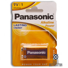 бат. Panasonic Power 6LR61/ 6LF22 alkaline "крона" (1)